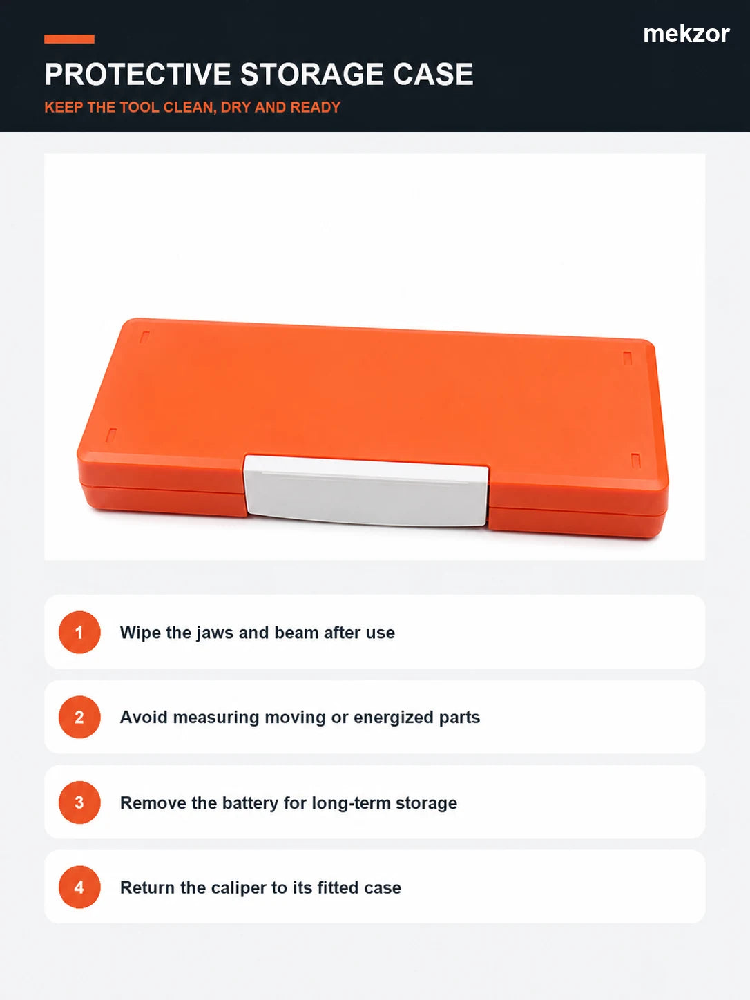 Protective storage case and care instructions
